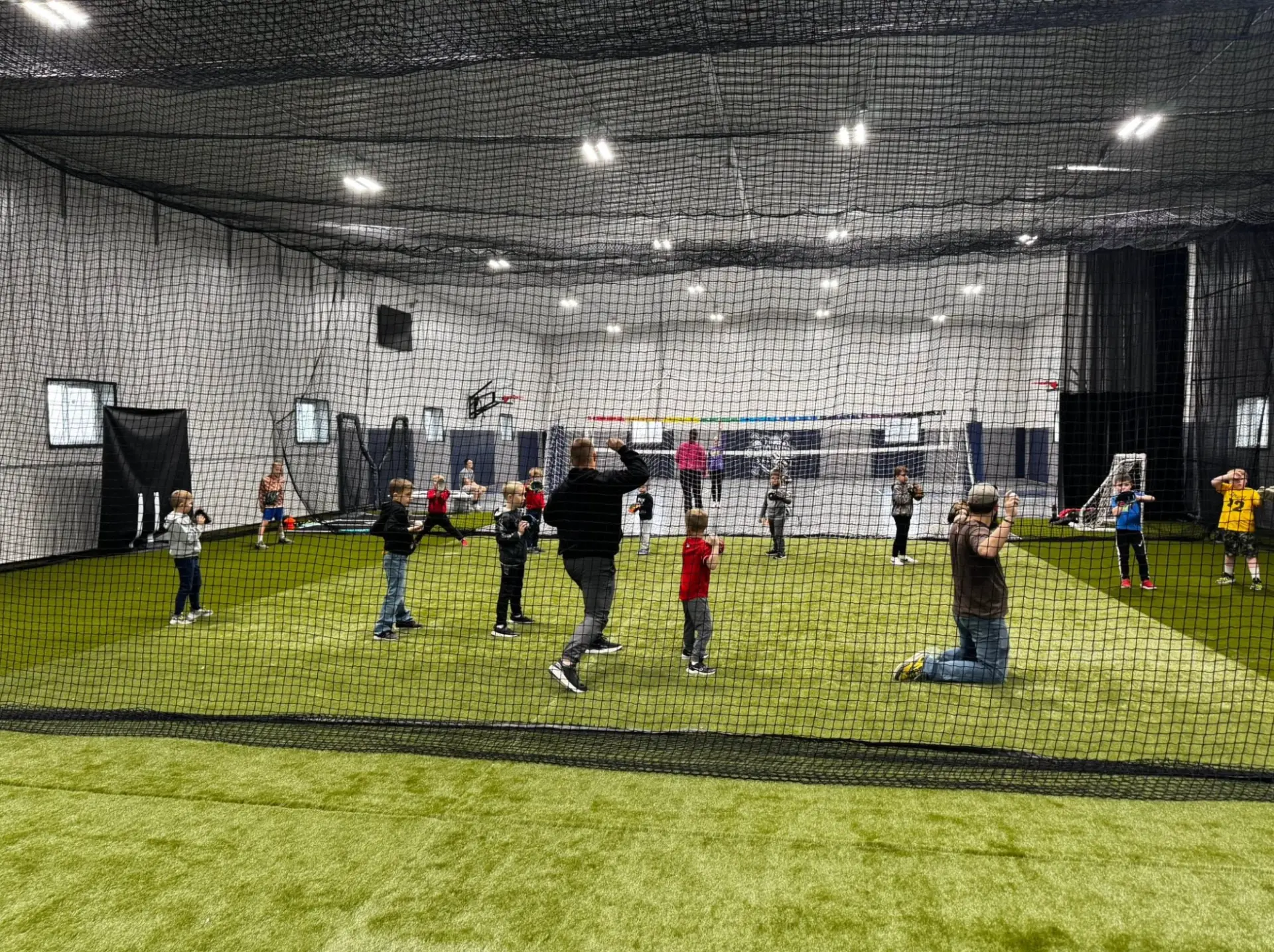Kids training inside the Schowen Skills indoor facility